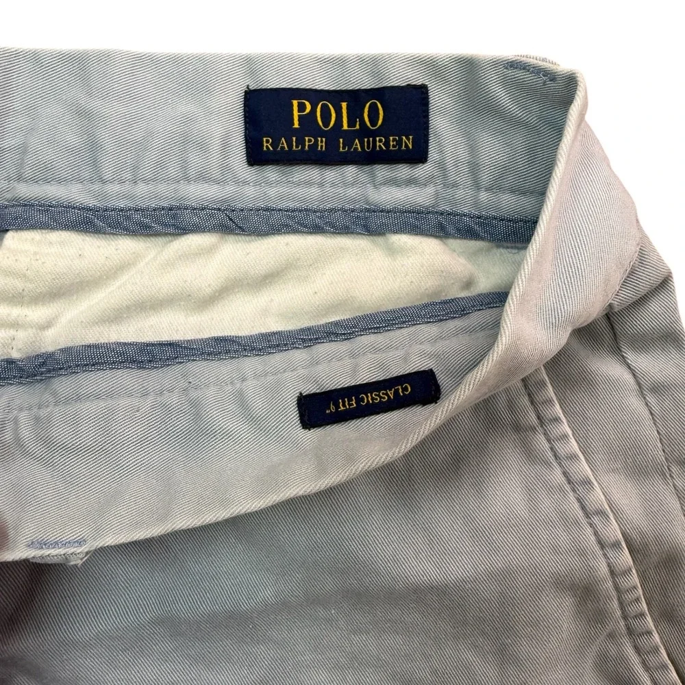 Polo Ralph Lauren Chino Shorts Men 36 Light Blue Classic Fit 9 Inch Cotton Golf